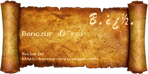 Benczur Örsi névjegykártya